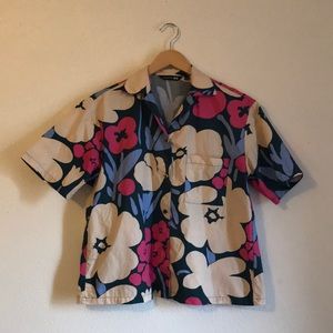 Uniqlo x Marimekko Cotton Open Collar Short-Sleeve Shirt size Large